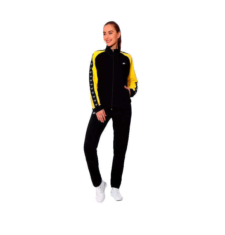 Conjunto Mujer UIN Amarillo Negro 100% Poliéster UINTR-B20-BD1